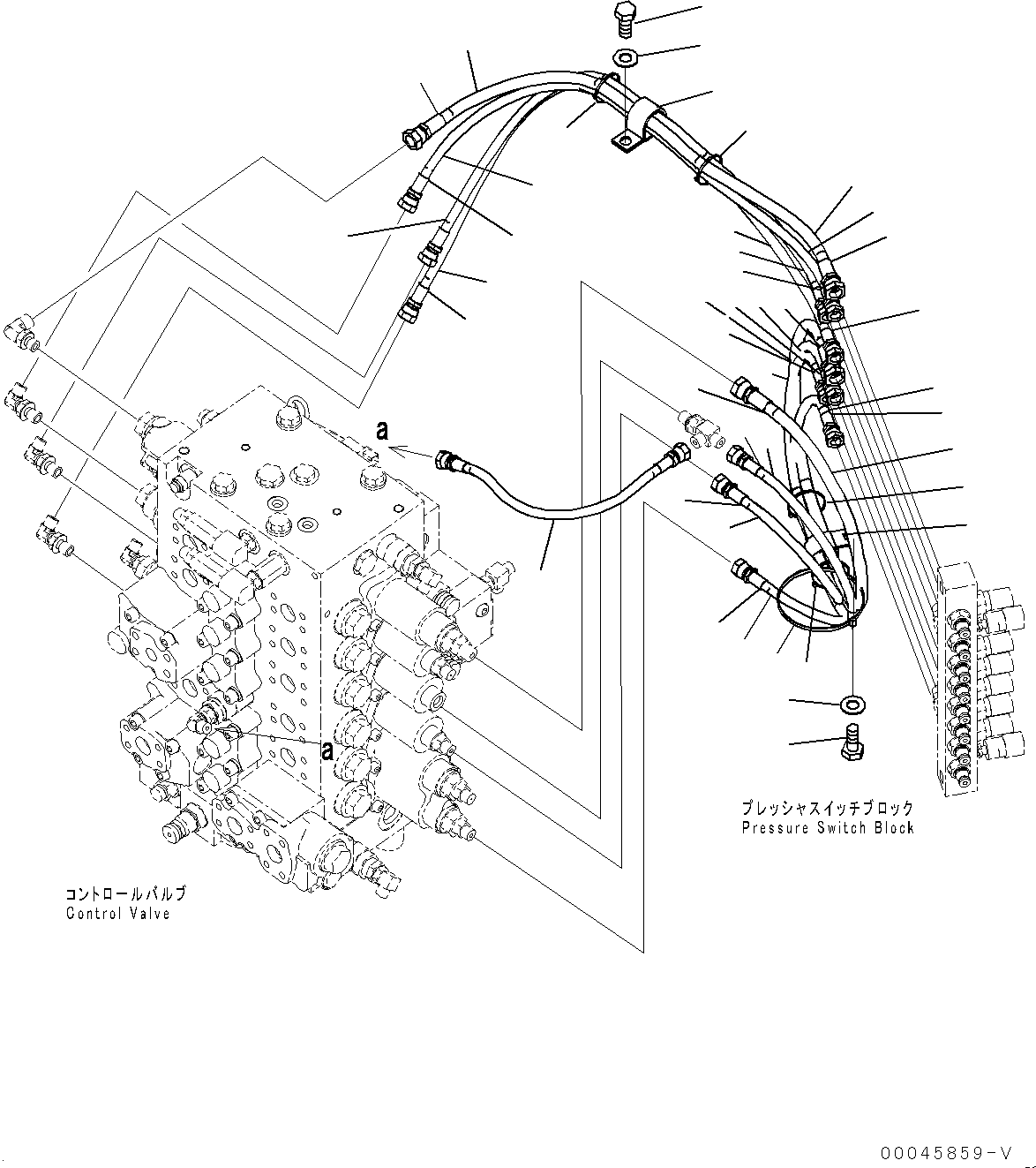 Komatsu parts book diagram for PC290LC-8 S/N 32001-UP: PROPORTIONAL PRESSURE CONTROL (PPC) VALVE PIPING, (#30471-)