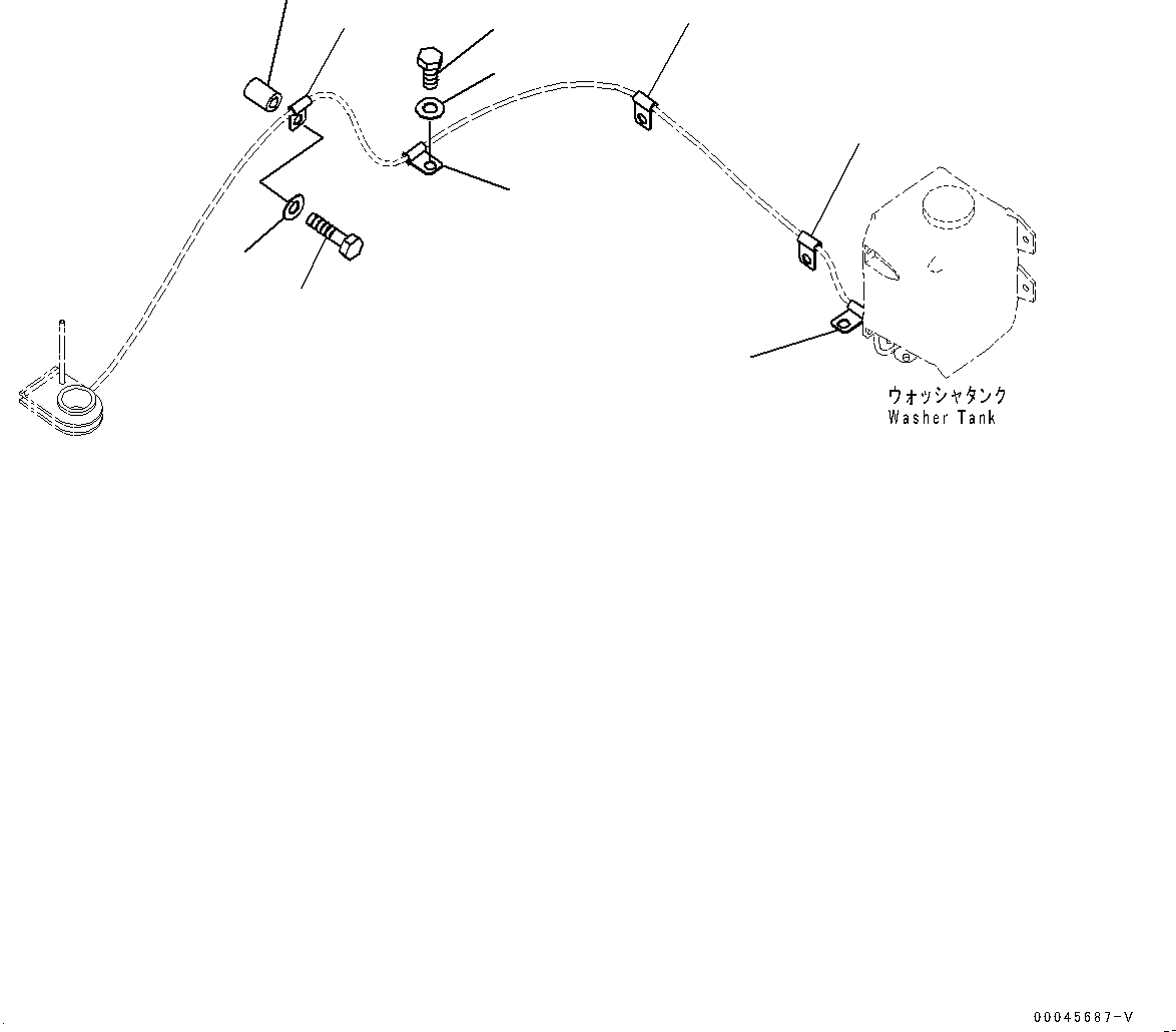 Komatsu parts book diagram for PC290LC-8 S/N 32001-UP: WINDOW WASHER, (#30471-)