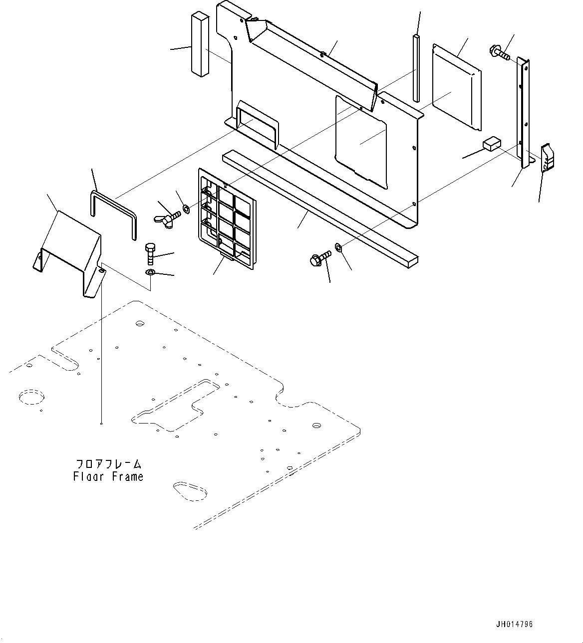 Komatsu parts book diagram for PC290LC-8 S/N 32001-UP: CAB, CAB IN PARTS, PARTITION AND FILTER(#32001-)