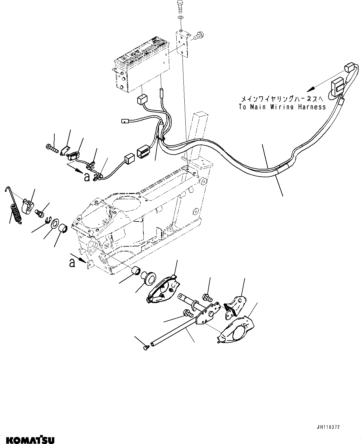 Komatsu parts book diagram for PC290LC-8 S/N 32001-UP: CAB, FLOOR, WORK EQUIPMENT LOCK LEVER(#32001-)