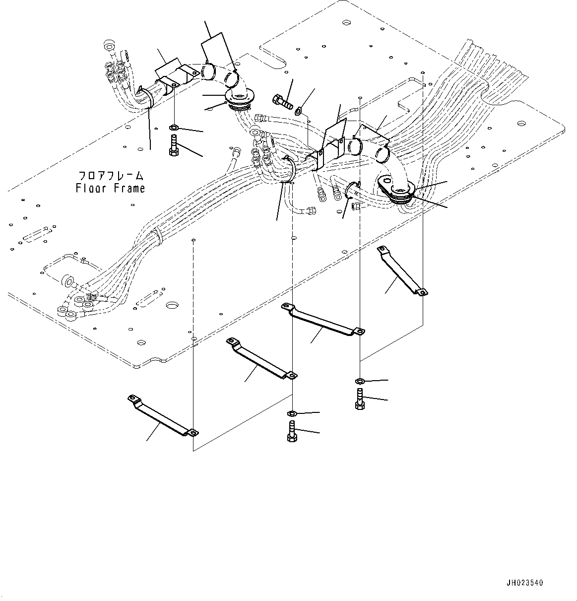 Komatsu parts book diagram for PC290LC-8 S/N 32001-UP: CAB, FLOOR, PPC PIPING CLAMP(#32001-)