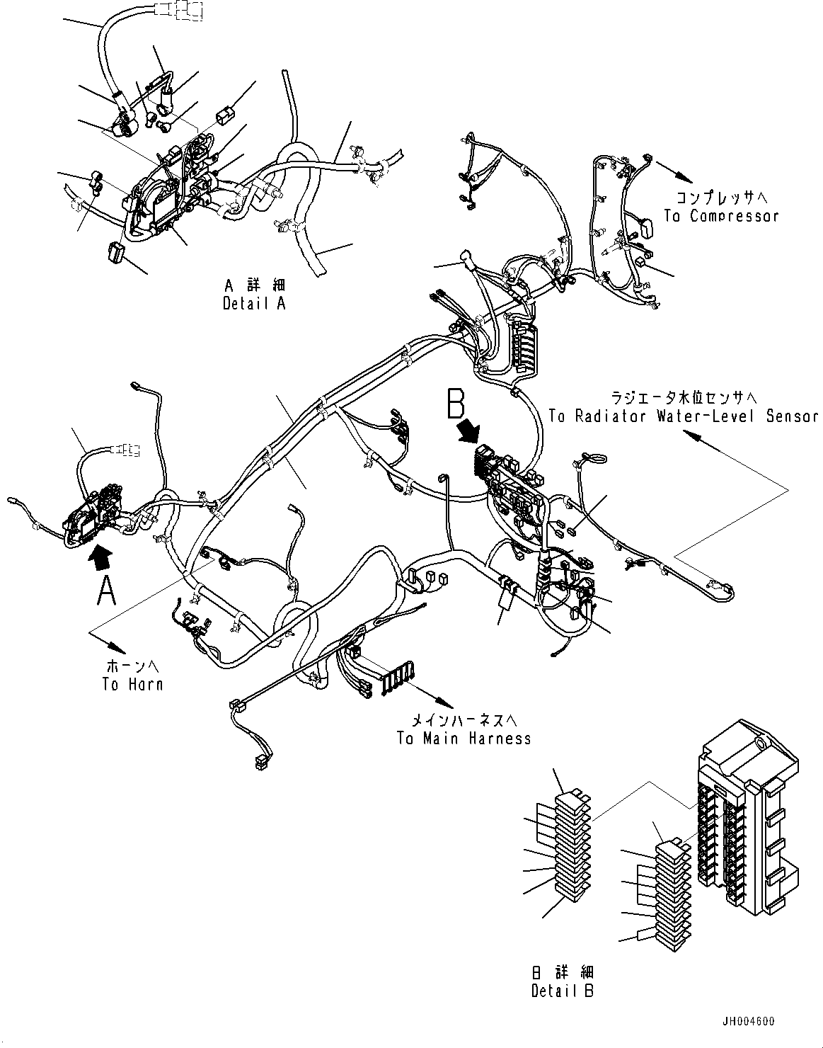Komatsu parts book diagram for PC290LC-8 S/N 32001-UP: FLOOR WIRING HARNESS, (#32001-)