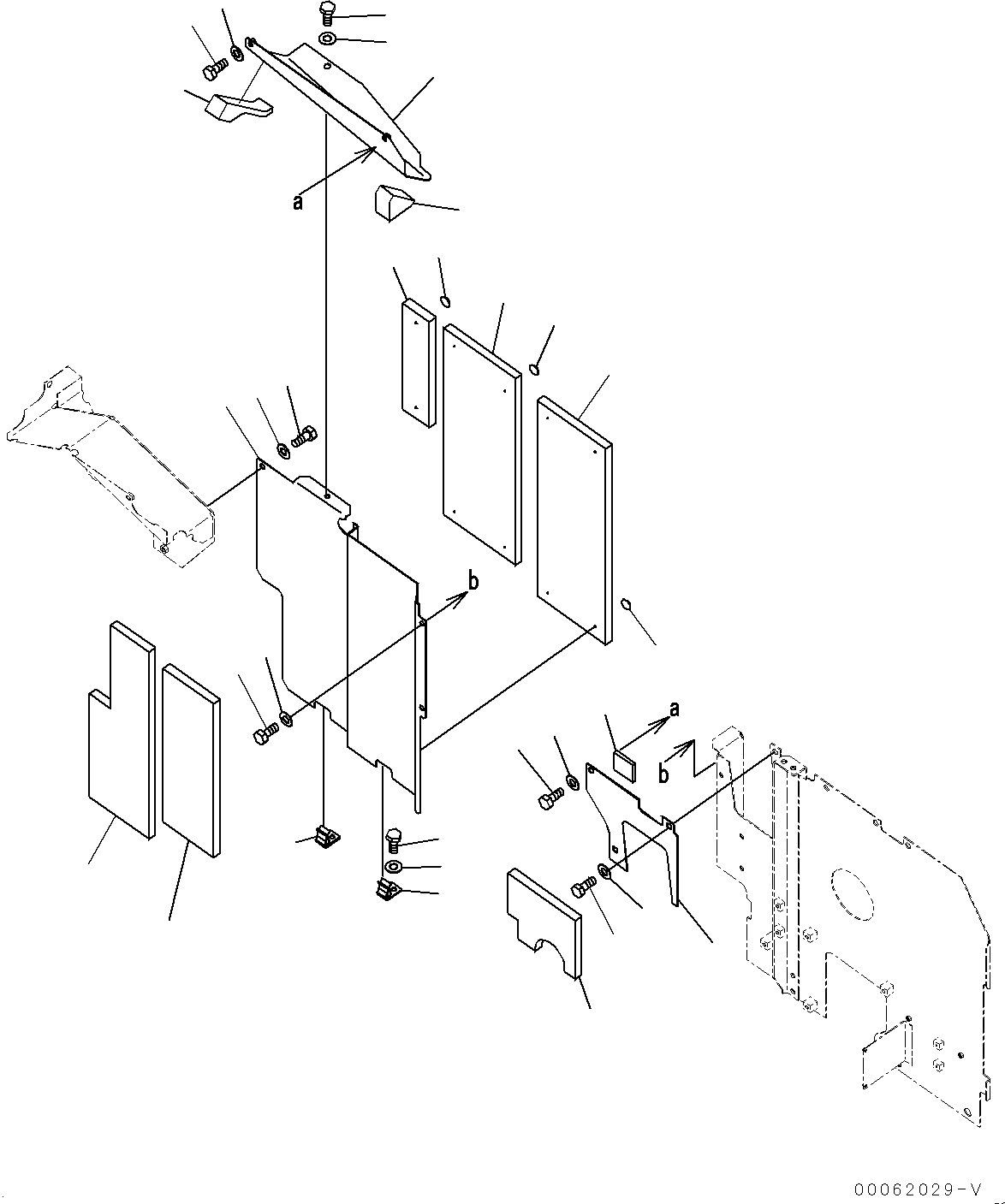 Komatsu parts book diagram for PC290LC-8 S/N 32001-UP: MACHINE CAB PARTITION, CENTER(#30882-)