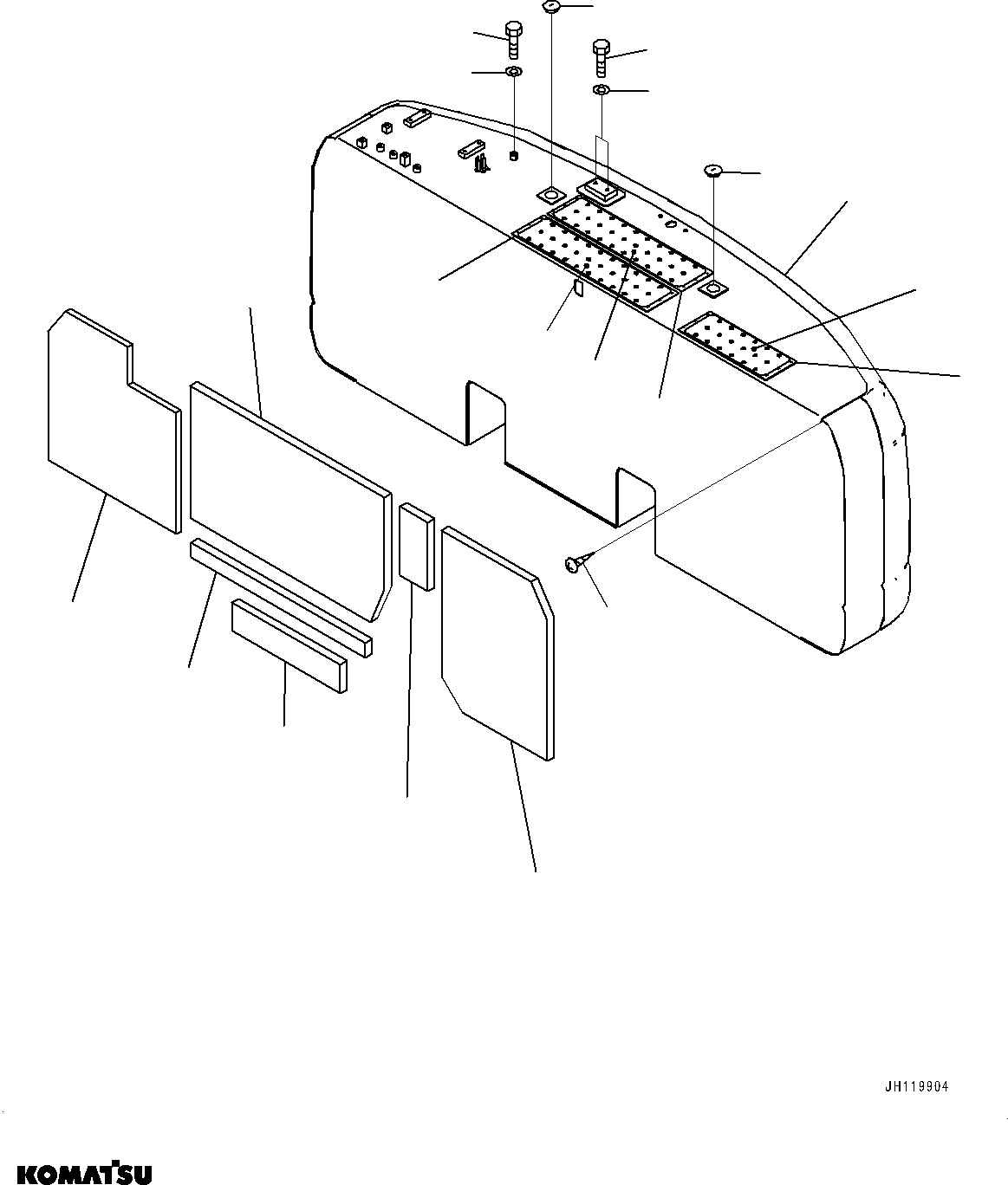 Komatsu parts book diagram for PC290LC-8 S/N 32001-UP: COUNTERWEIGHT, (5500KG, REARVIEW CAMERA, 2 SET)(#32001-)