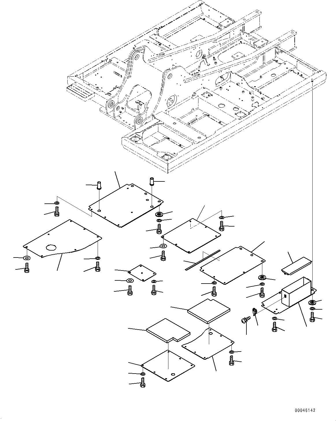 Komatsu parts book diagram for PC290LC-8 S/N 32001-UP: UNDER COVER, (#30471-)