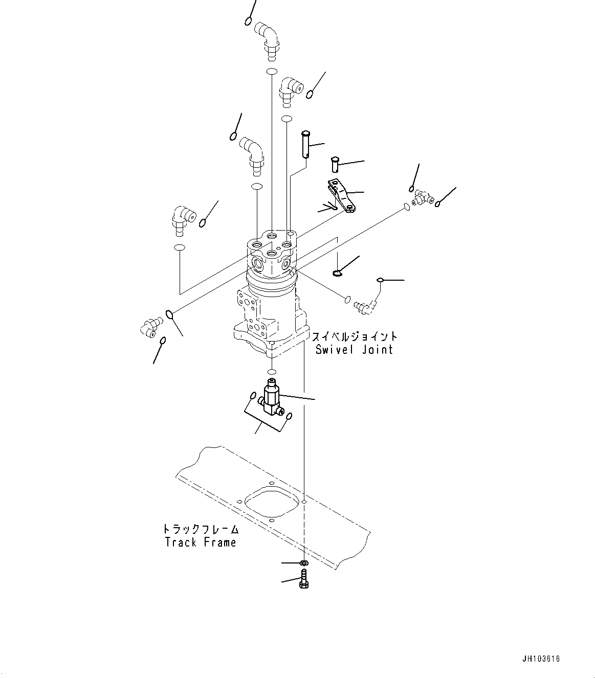 Komatsu parts book diagram for PC290LC-8 S/N 32001-UP: SWIVEL JOINT, RELATED PARTS(#30117-)