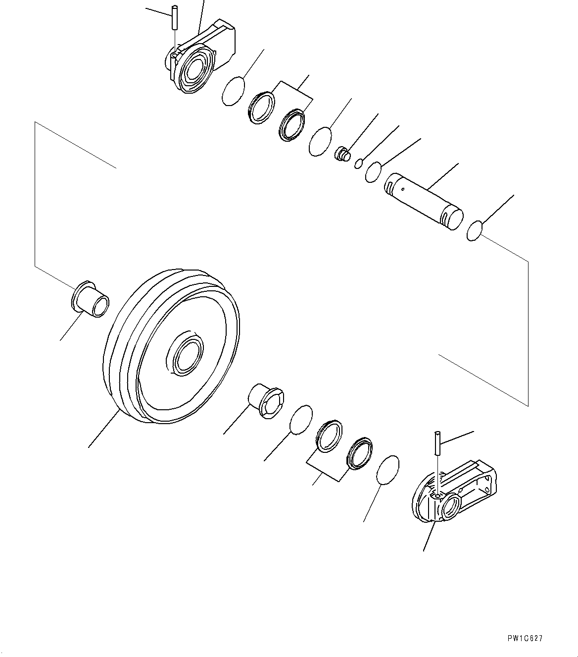 Komatsu parts book diagram for PC290LC-8 S/N 32001-UP: FRONT IDLER AND IDLER CUSHION, FRONT IDLER(#30471-30737)