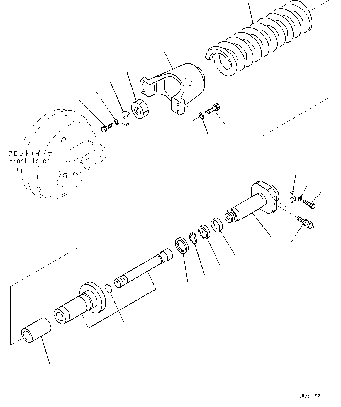 Komatsu parts book diagram for PC290LC-8 S/N 32001-UP: FRONT IDLER AND IDLER CUSHION, IDLER CUSHION(#30682-)