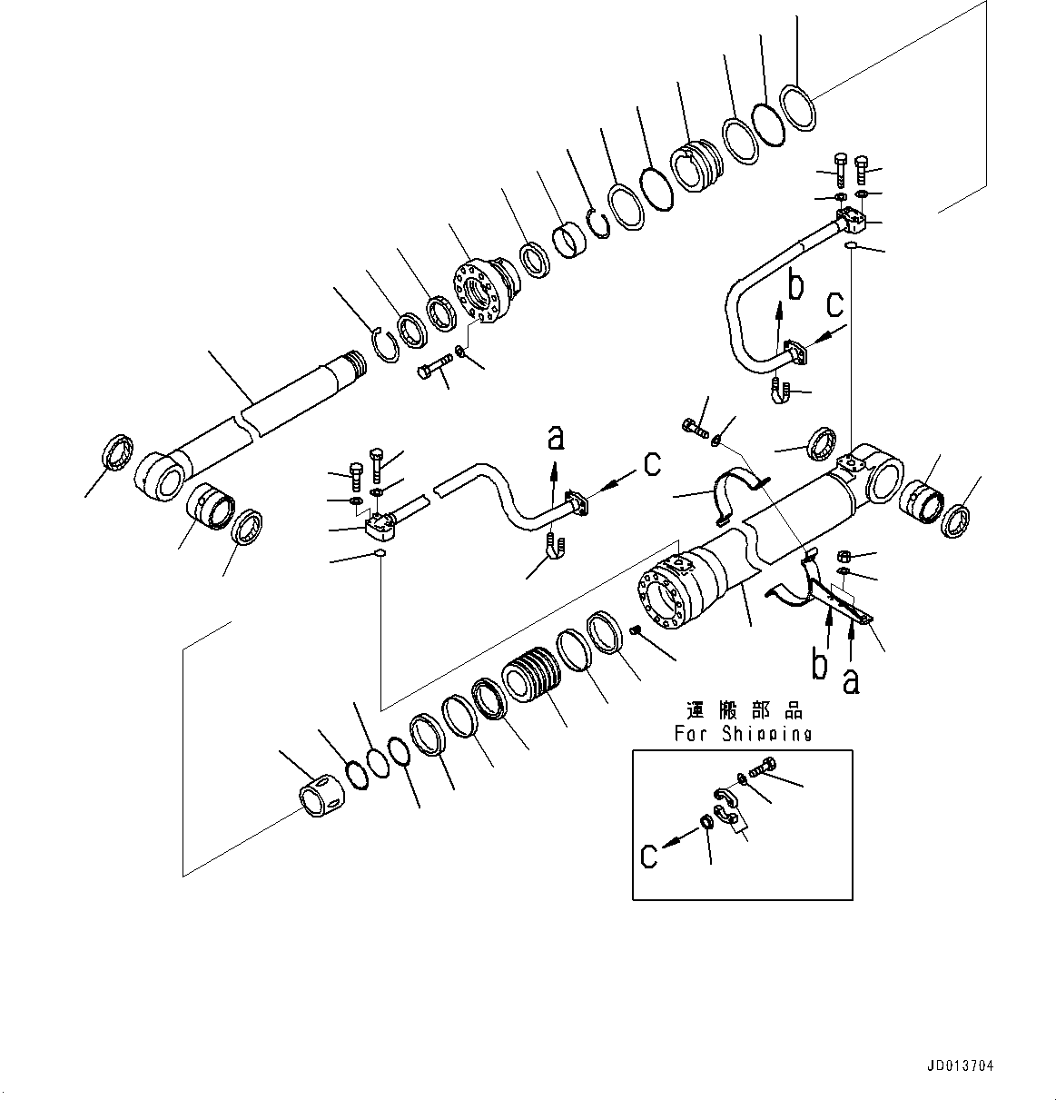Komatsu parts book diagram for PC290LC-8 S/N 32001-UP: BOOM CYLINDER, INNER PARTS, BOOM CYLINDER, R.H.(#30471-)