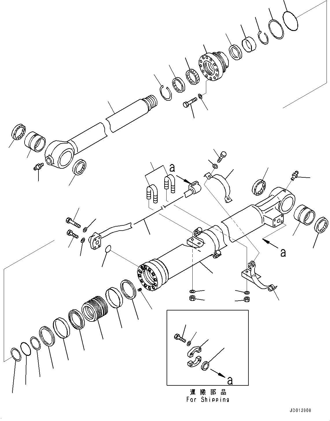 Komatsu parts book diagram for PC290LC-8 S/N 32001-UP: ARM, INNER PARTS, BUCKET CYLINDER(#30117-30910)