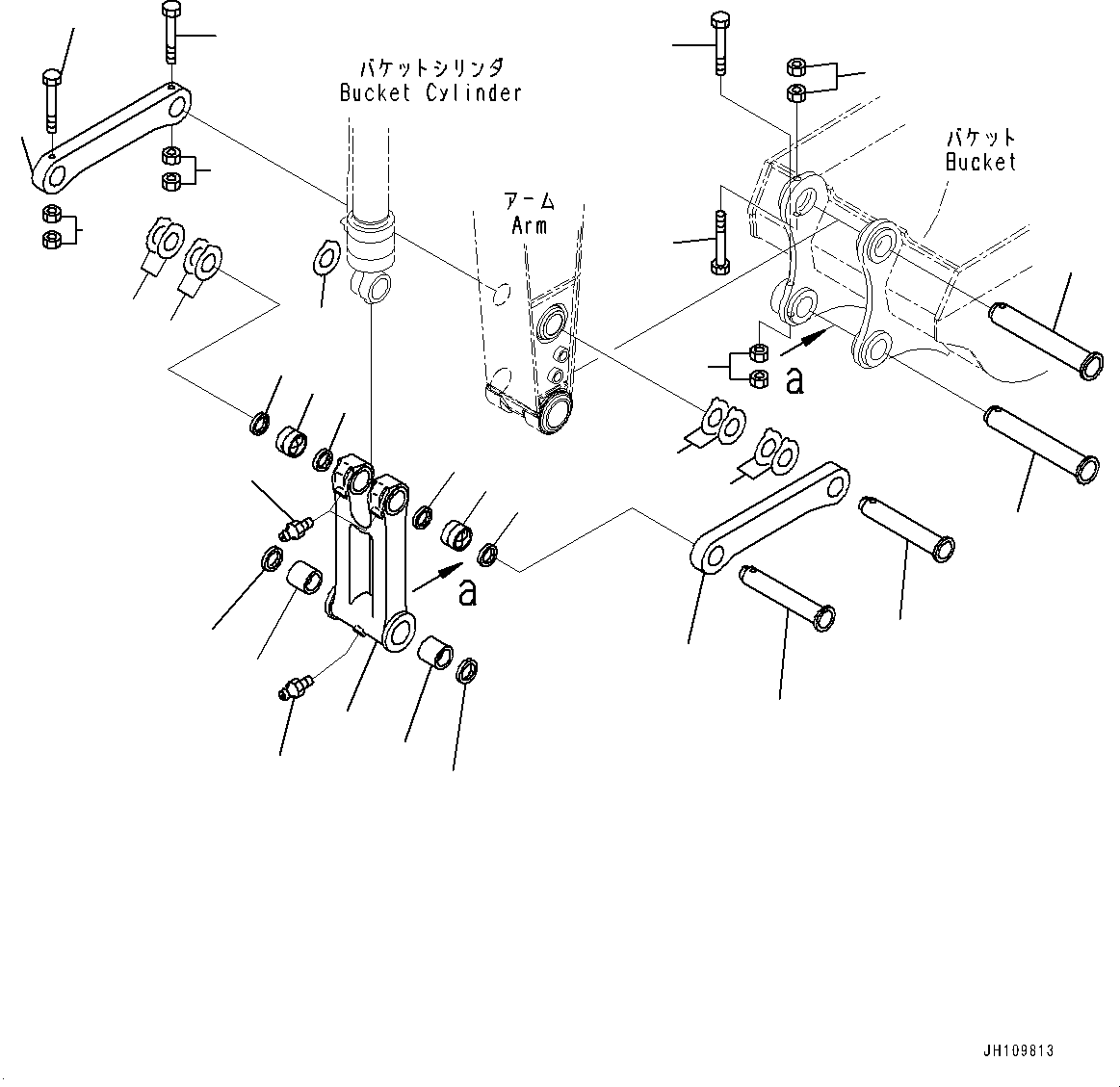 Komatsu parts book diagram for PC290LC-8 S/N 32001-UP: ARM, BUCKET LINK(#30880-)