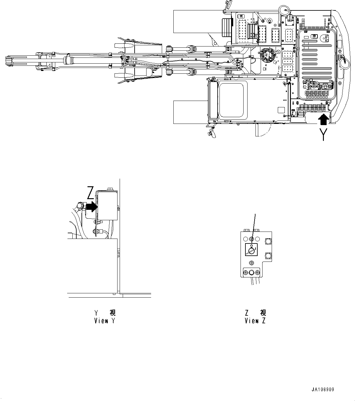 Komatsu parts book diagram for PC290LC-8 S/N 32001-UP: CAUTION PLATES, BATTERY, (#30882-)