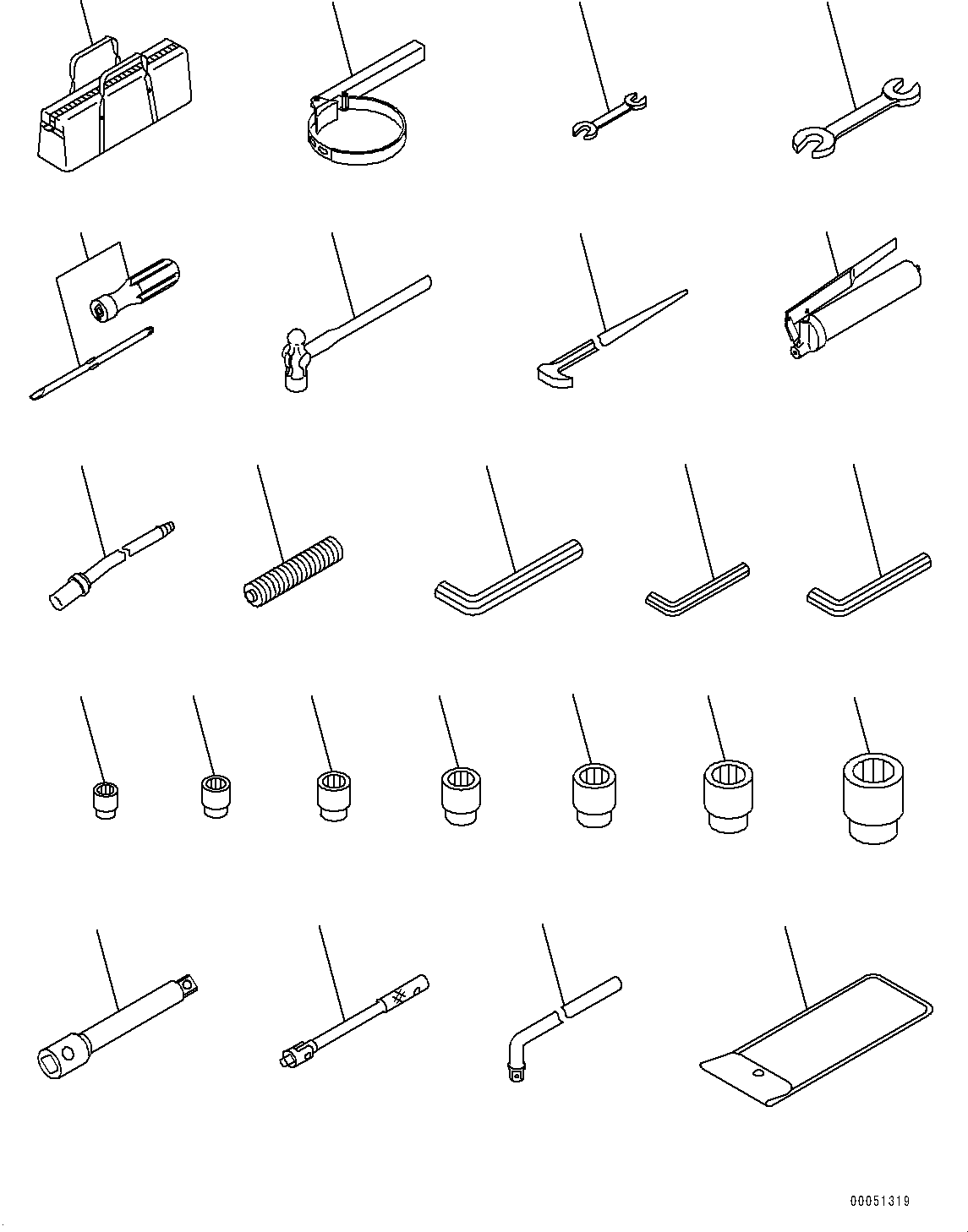 Komatsu parts book diagram for PC290LC-8 S/N 32001-UP: TOOL, (#30117-)