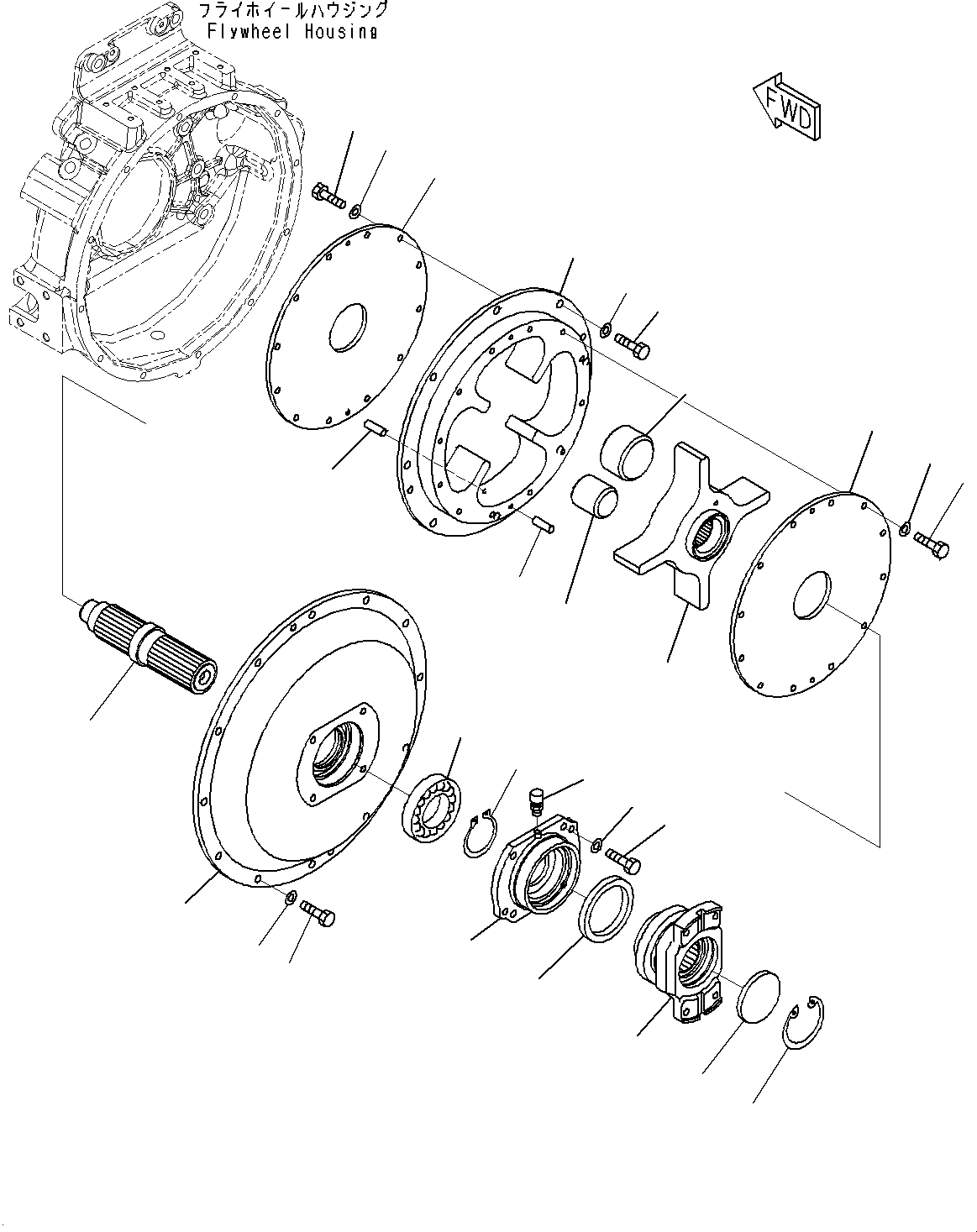 Komatsu parts book diagram for HD325-7R S/N 12001-UP: DAMPER, (#11034-)