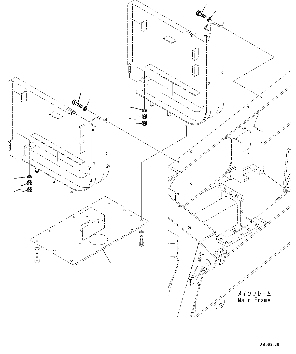 Komatsu parts book diagram for HD325-7R S/N 12001-UP: FUEL TANK MOUNTING, (#11067-)