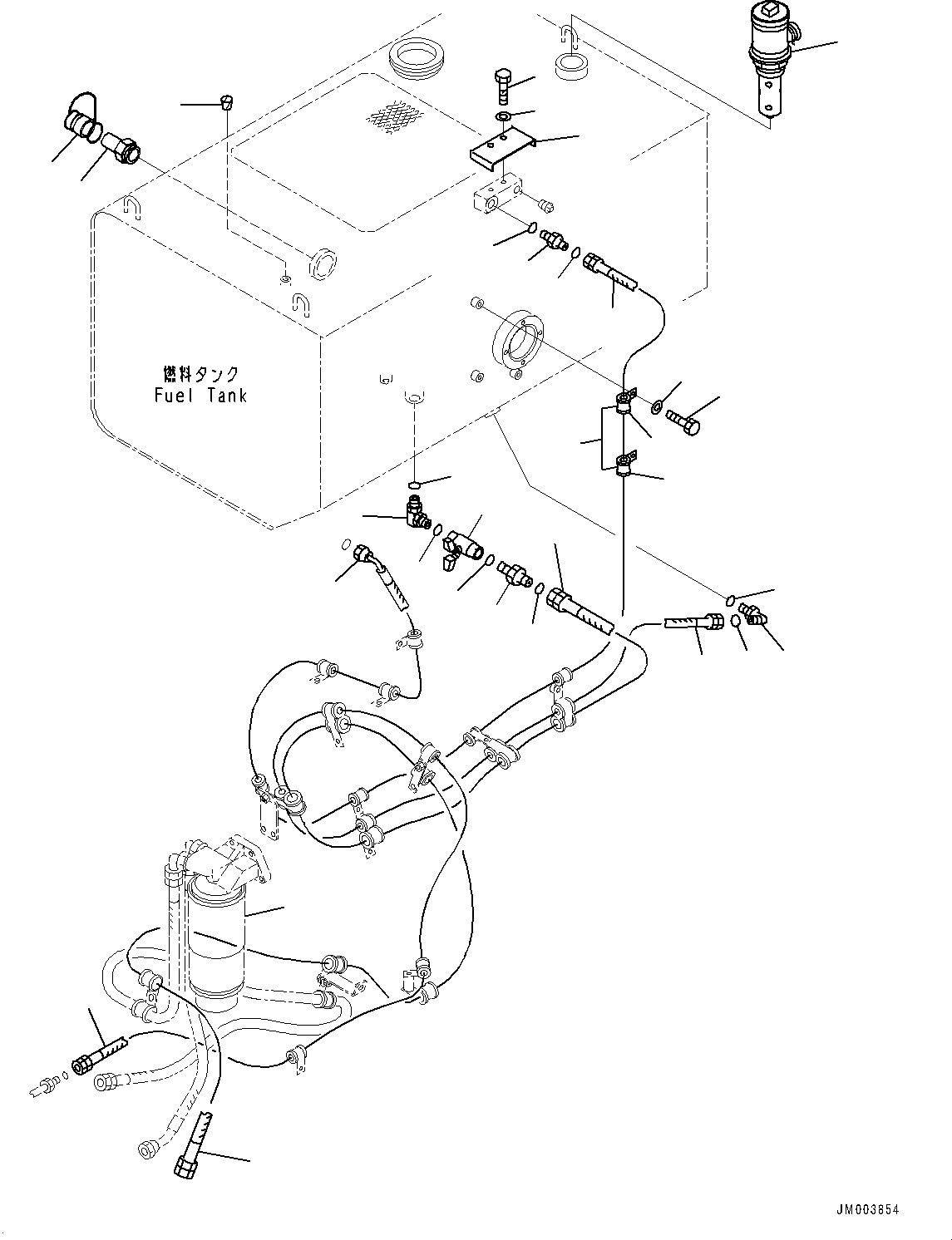 Komatsu parts book diagram for HD325-7R S/N 12001-UP: FUEL TANK, PIPING(#12001-)