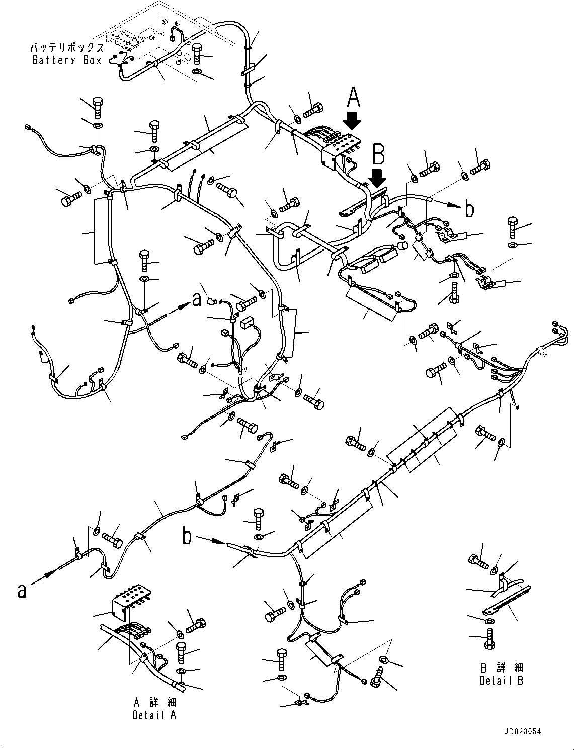 Komatsu parts book diagram for HD325-7R S/N 12001-UP: ELECTRIC WIRING HARNESS, MAIN WIRING HARNESS(#11034-)