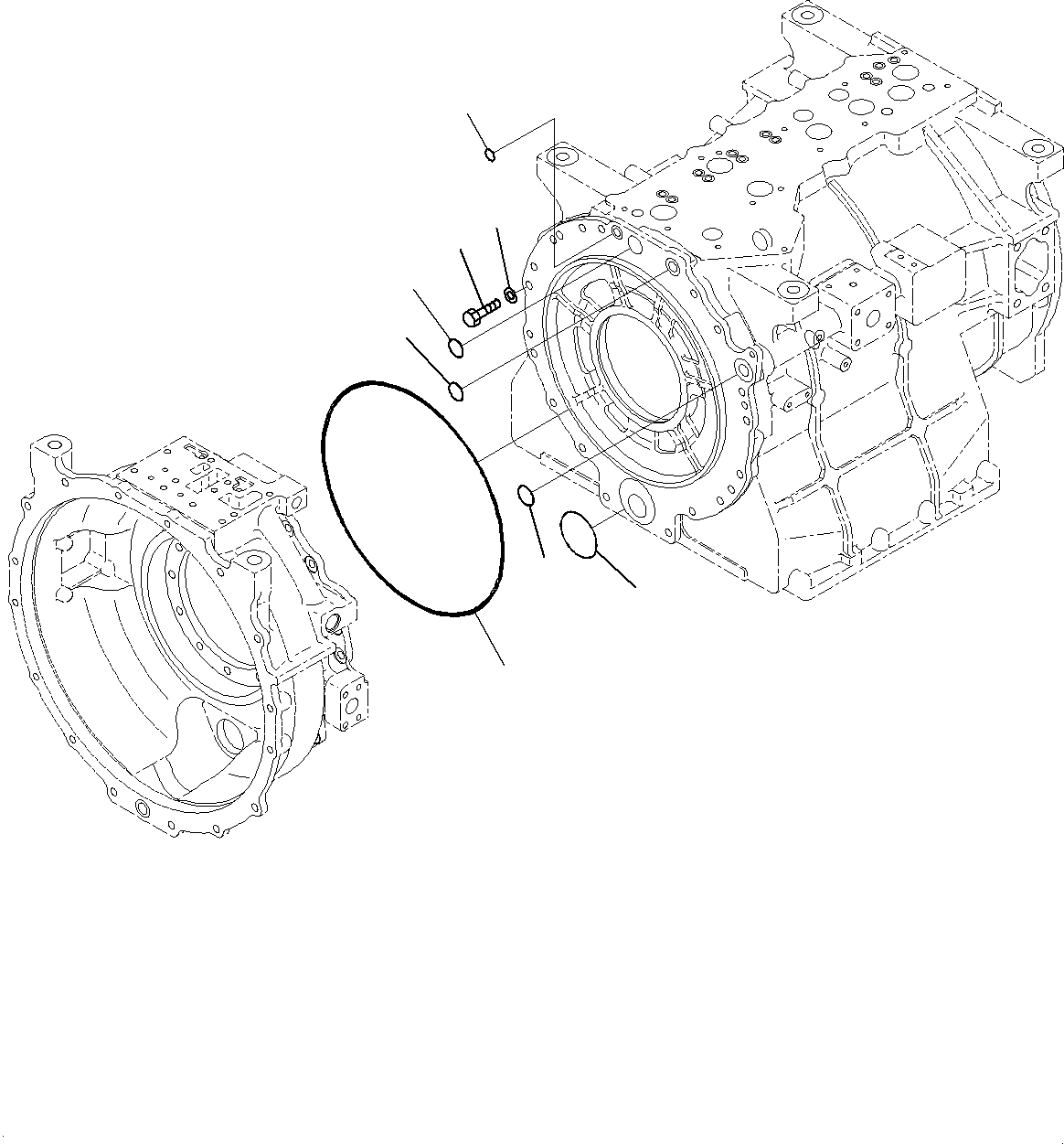 Komatsu parts book diagram for HD325-7R S/N 12001-UP: TORQUE CONVERTER AND TRANSMISSION, O-RING(#11034-)