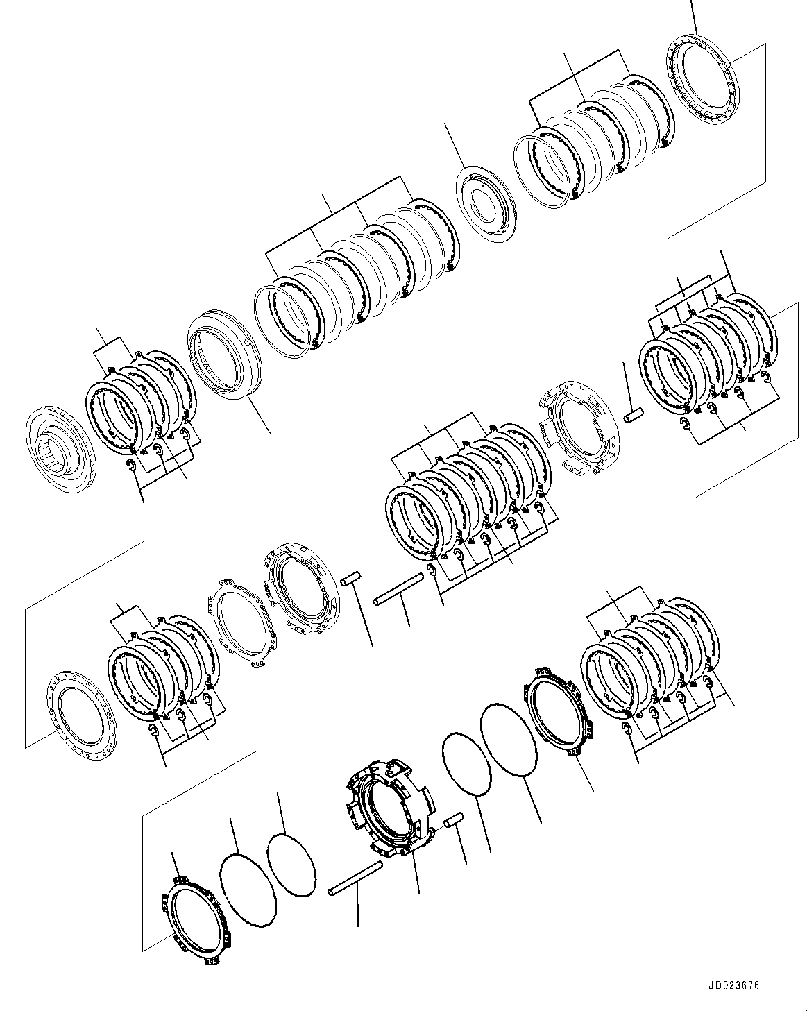 Komatsu parts book diagram for HD325-7R S/N 12001-UP: TORQUE CONVERTER AND TRANSMISSION, 1ST AND 2ND HOUSING(#11034-)