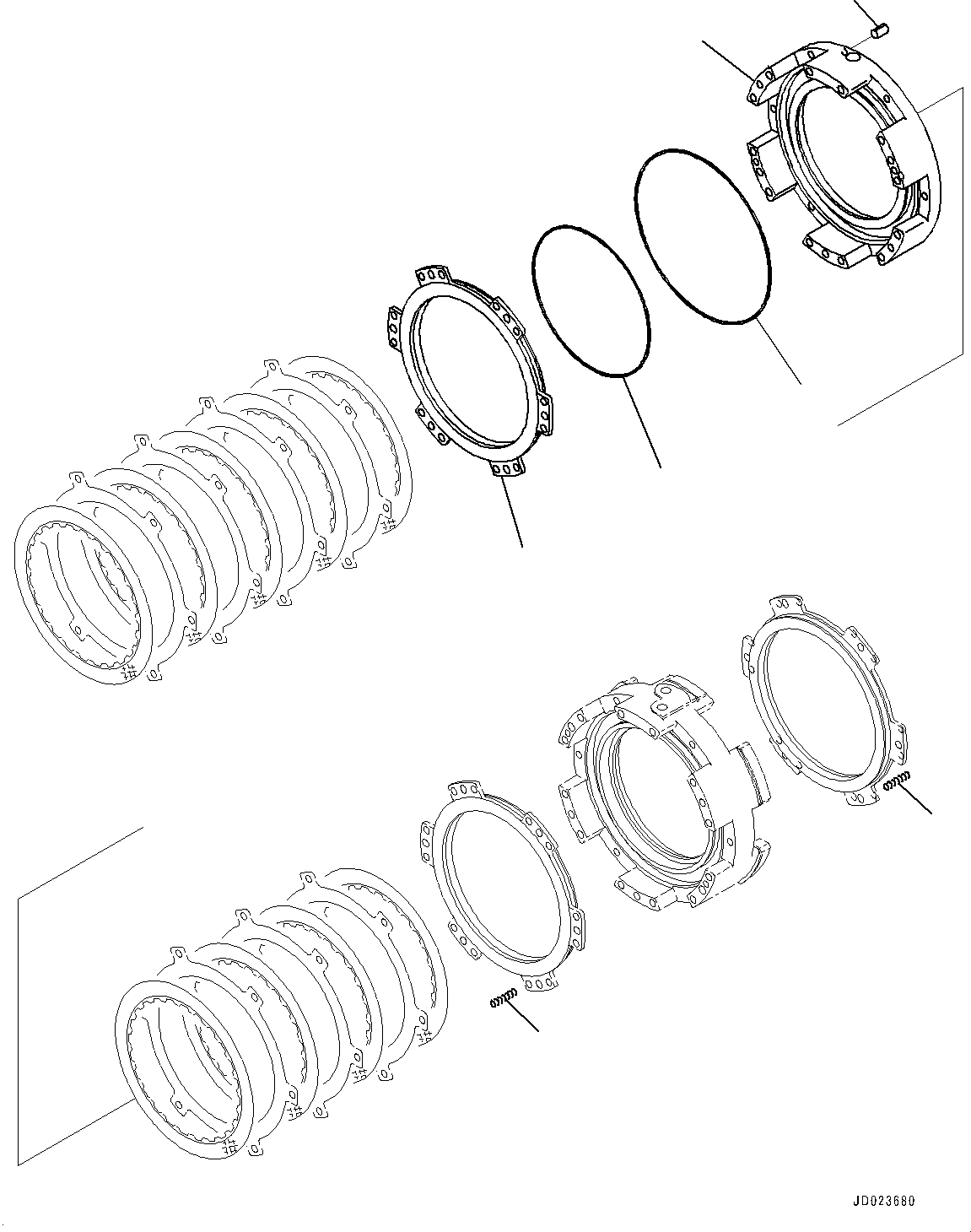 Komatsu parts book diagram for HD325-7R S/N 12001-UP: TORQUE CONVERTER AND TRANSMISSION, REVERSE HOUSING(#11034-)