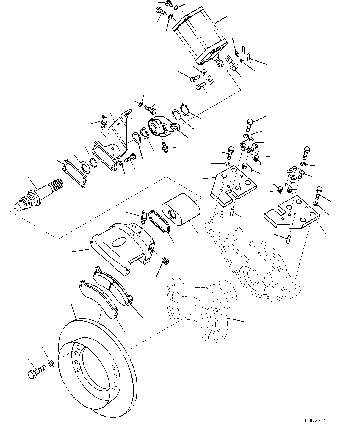 Komatsu parts book diagram for HD325-7R S/N 12001-UP: REAR AXLE, PARKING BRAKE(#11034-)