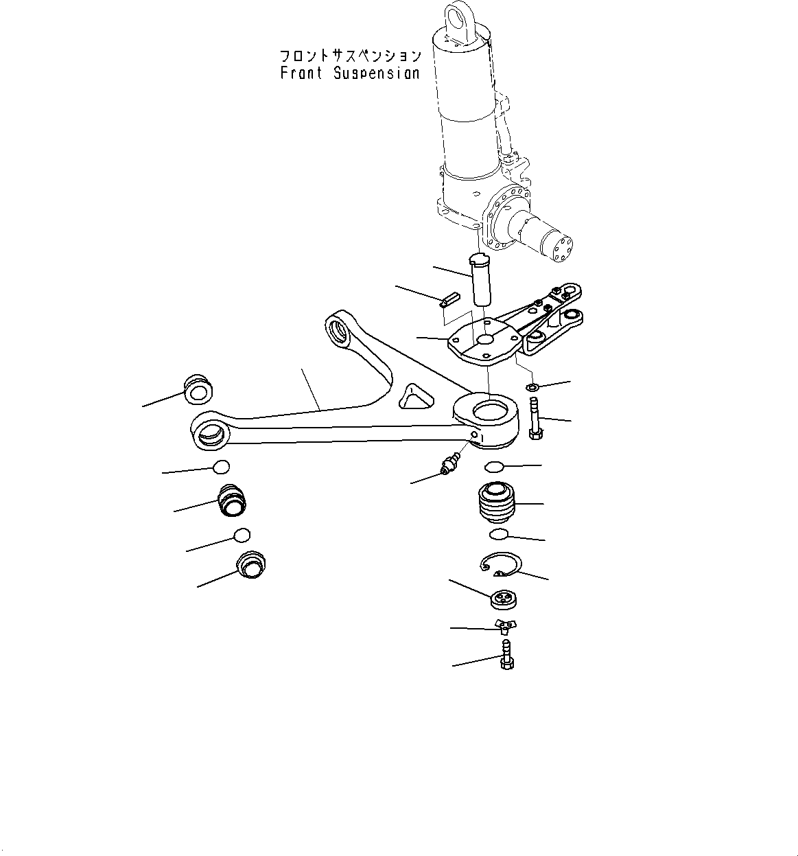 Komatsu parts book diagram for HD325-7R S/N 12001-UP: FRONT AXLE, ARM LEVER, L.H.(#11034-)