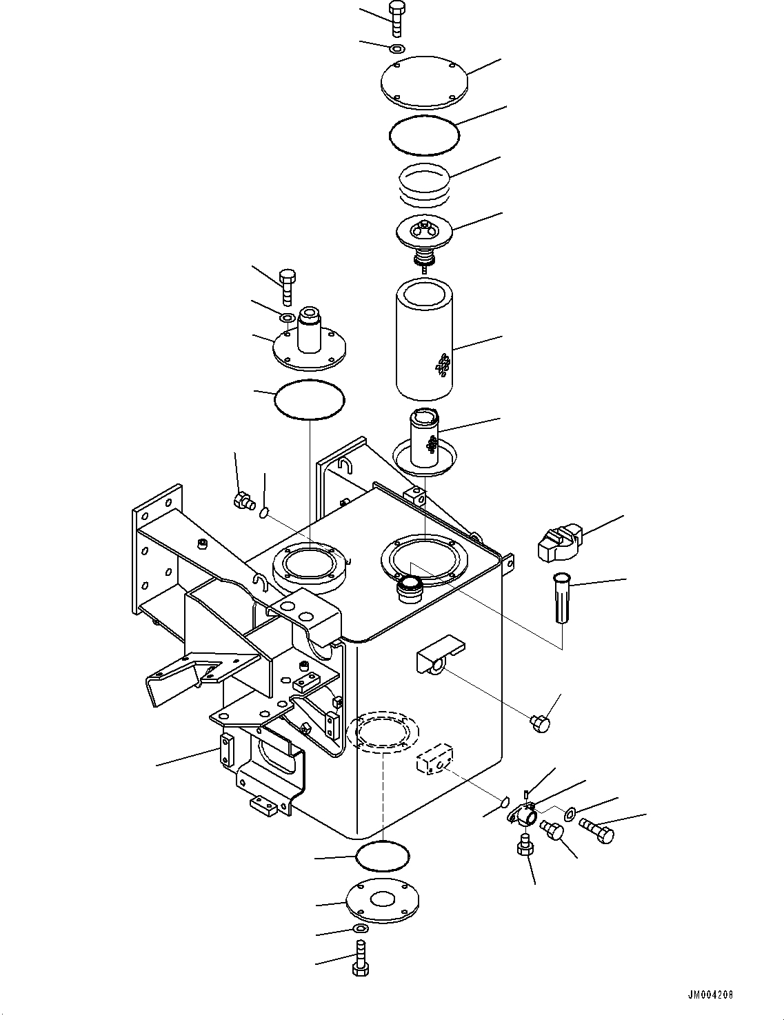 Komatsu parts book diagram for HD325-7R S/N 12001-UP: HYDRAULIC TANK, TANK (FOR HOT AND SANDY AREA SPECIFICATION)(#11034-)