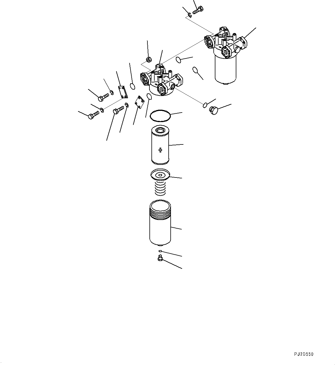 Komatsu parts book diagram for HD325-7R S/N 12001-UP: HYDRAULIC TANK, TRANSMISSION OIL FILTER(#11034-)