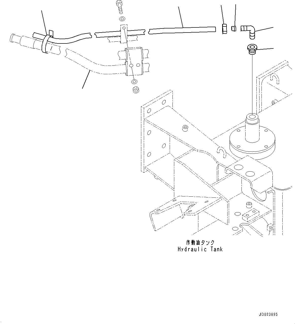 Komatsu parts book diagram for HD325-7R S/N 12001-UP: HYDRAULIC TANK, BREATHER PIPING(#11034-)