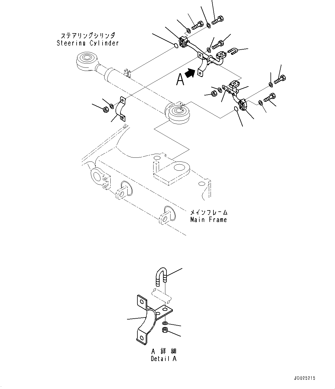 Komatsu parts book diagram for HD325-7R S/N 12001-UP: HYDRAULIC PIPING, MOUNTING (2/2)(#11034-)