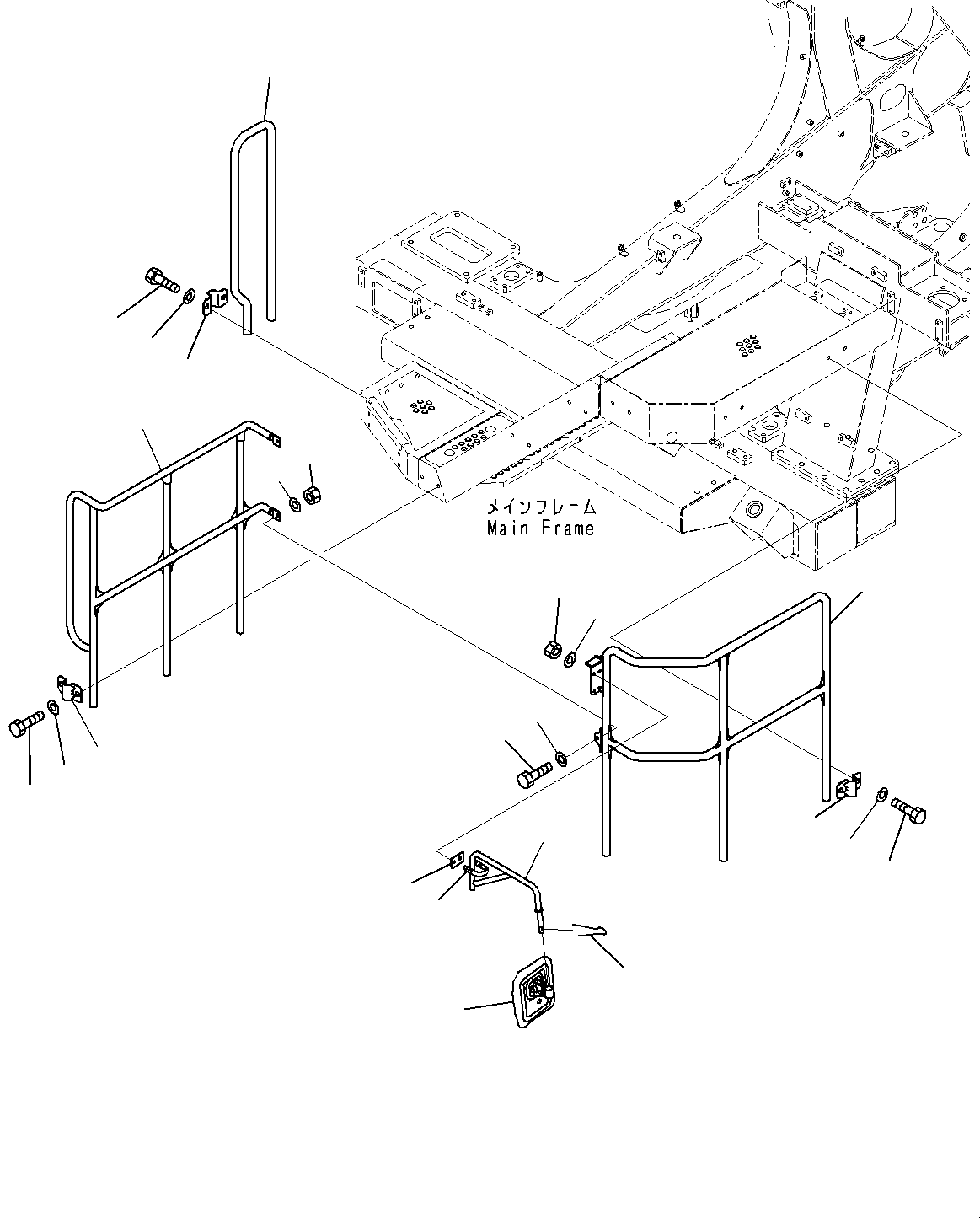 Komatsu parts book diagram for HD325-7R S/N 12001-UP: STAIRWAY, GUARD MOUNTING(#11034-)