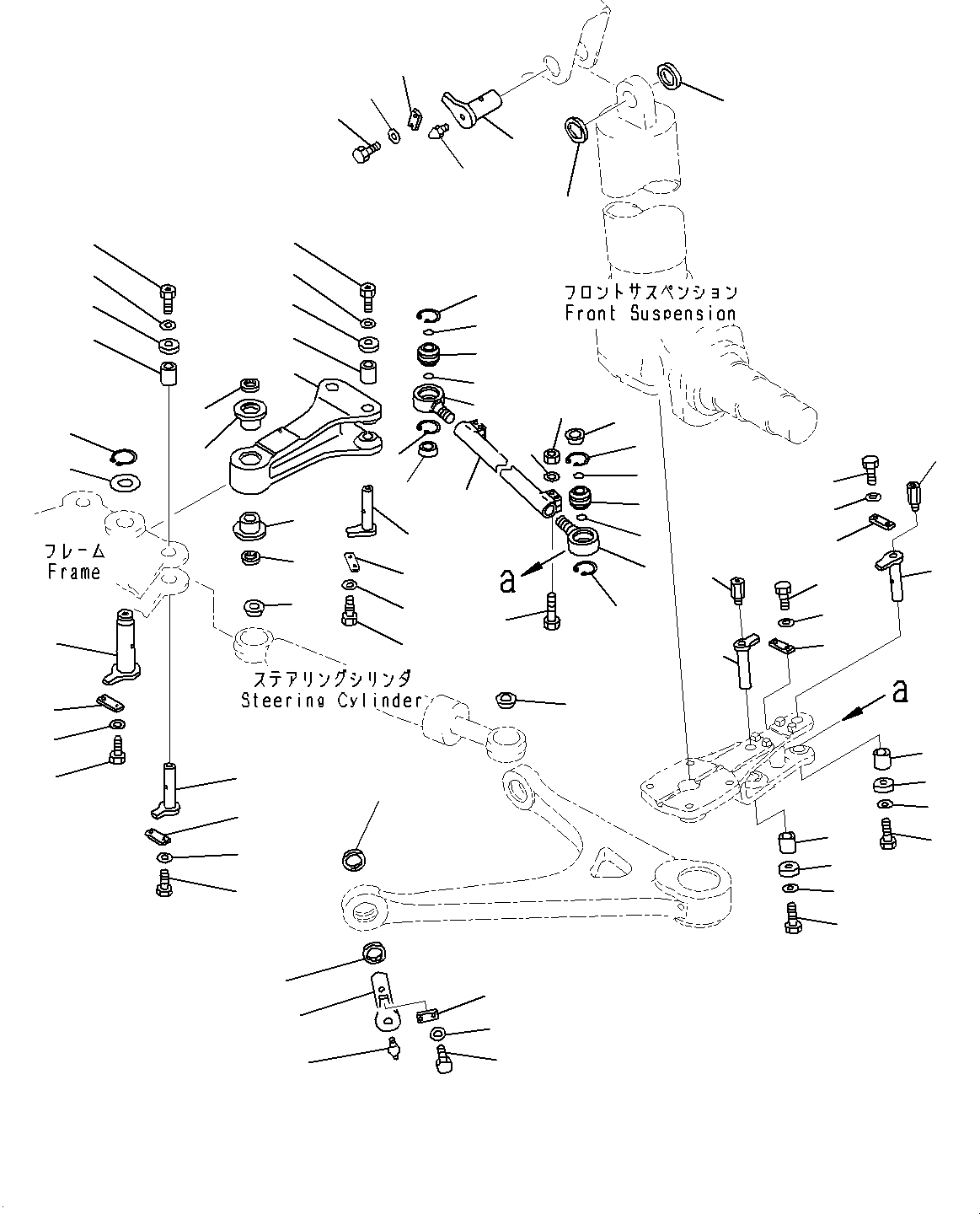 Komatsu parts book diagram for HD325-7R S/N 12001-UP: STEERING LINKAGE, (#11034-)