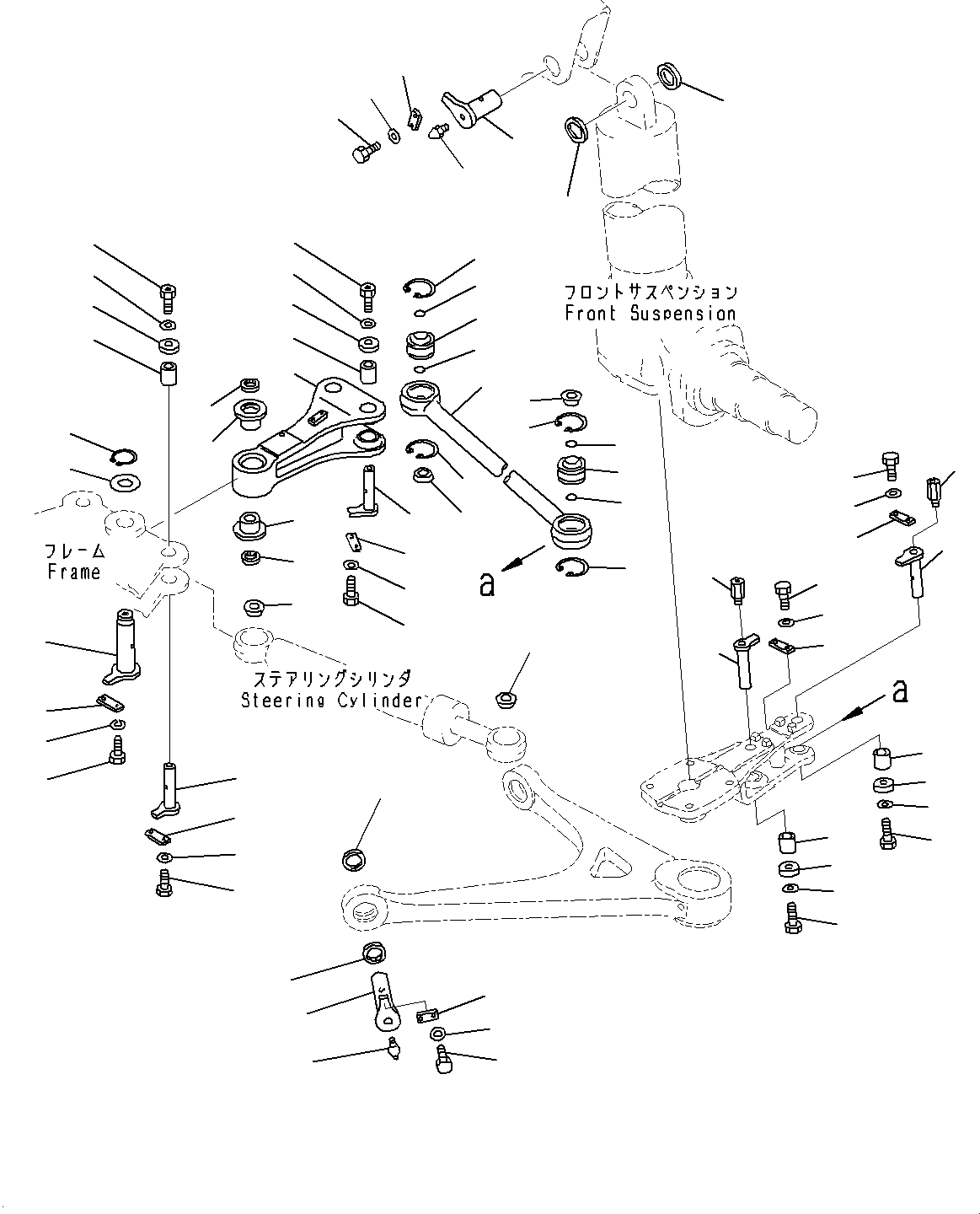 Komatsu parts book diagram for HD325-7R S/N 12001-UP: STEERING LINKAGE, ASR RELATED PARTS(#11034-)