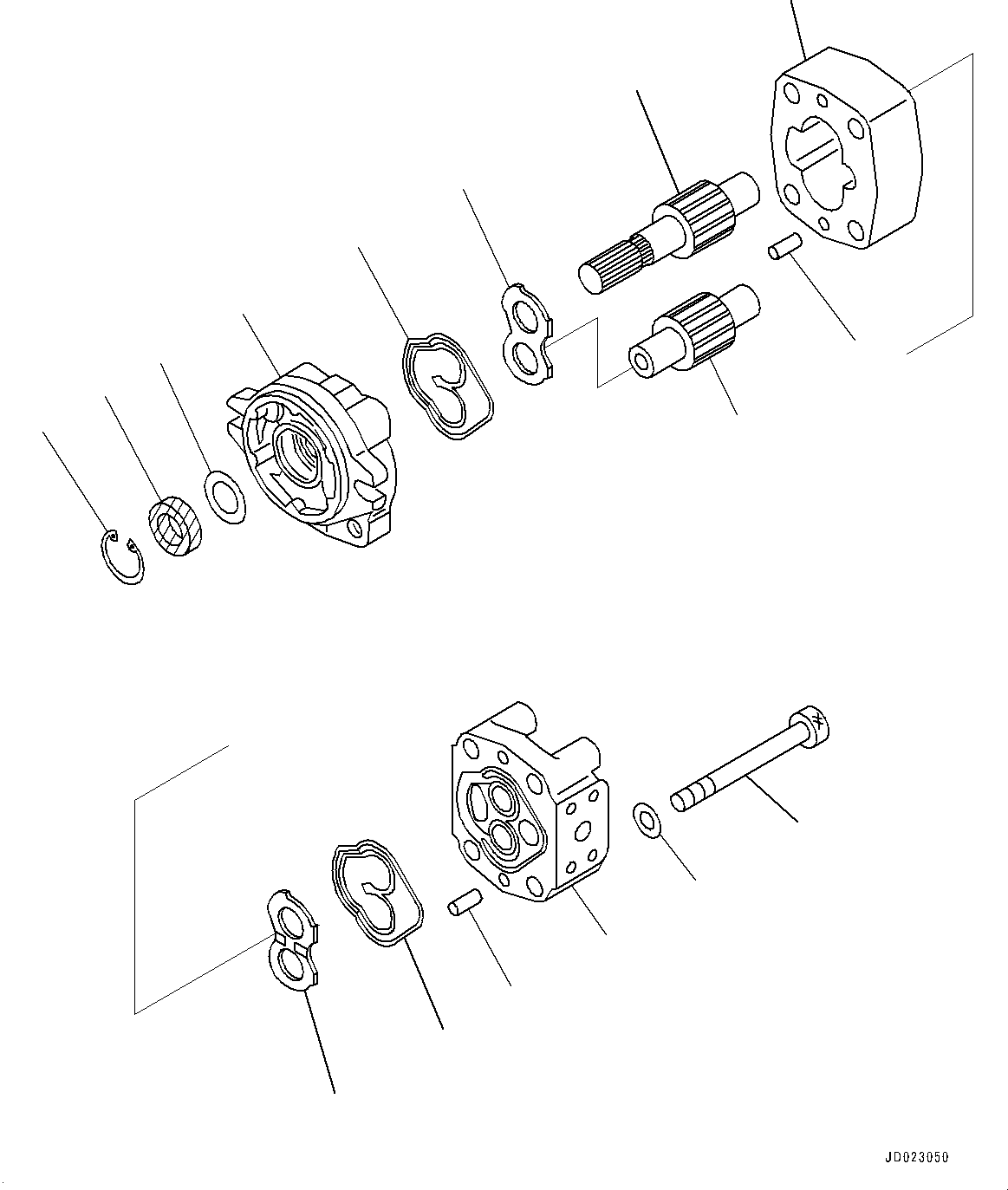 Komatsu parts book diagram for HD325-7R S/N 12001-UP: EMERGENCY STEERING CONTROL, HST MOTOR TO HYDRAULIC PUMP(#11034-)
