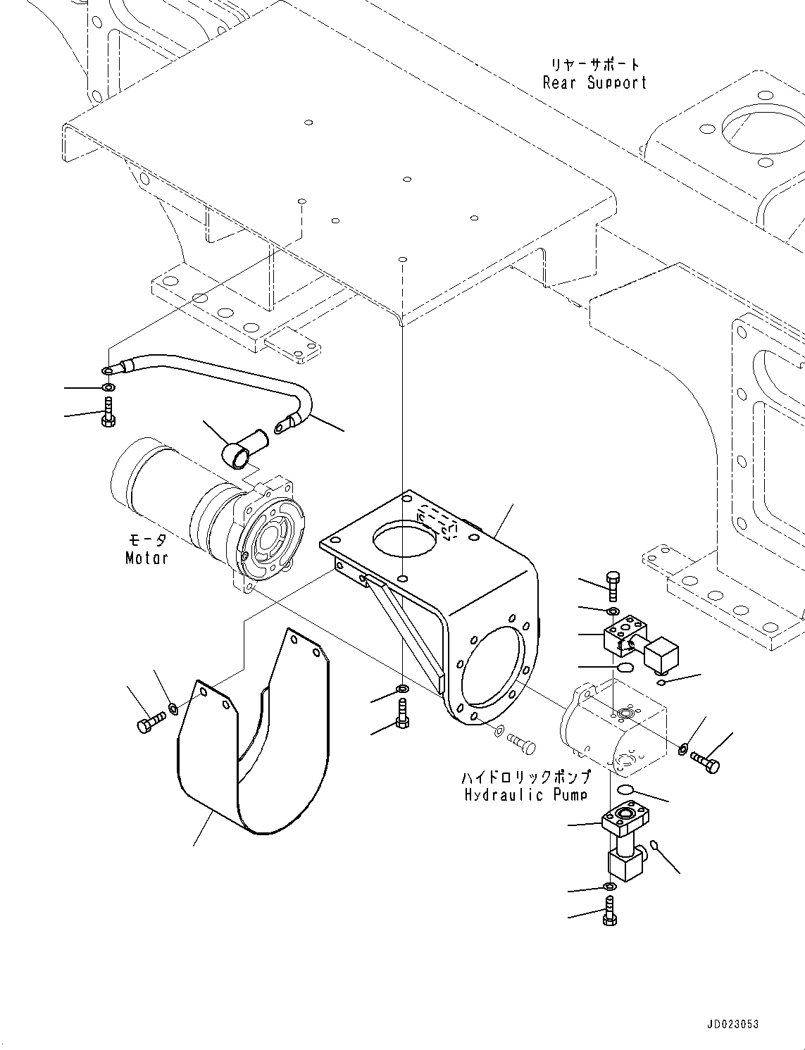 Komatsu parts book diagram for HD325-7R S/N 12001-UP: EMERGENCY STEERING CONTROL, MOTOR RELATED PARTS(#11034-)