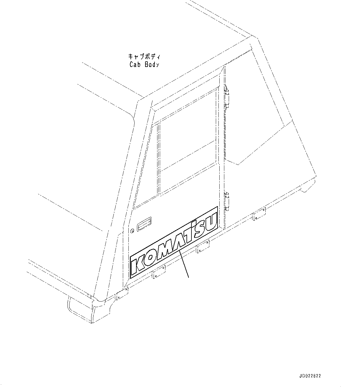 Komatsu parts book diagram for HD325-7R S/N 12001-UP: CAB, MARK AND PLATE(#12001-)