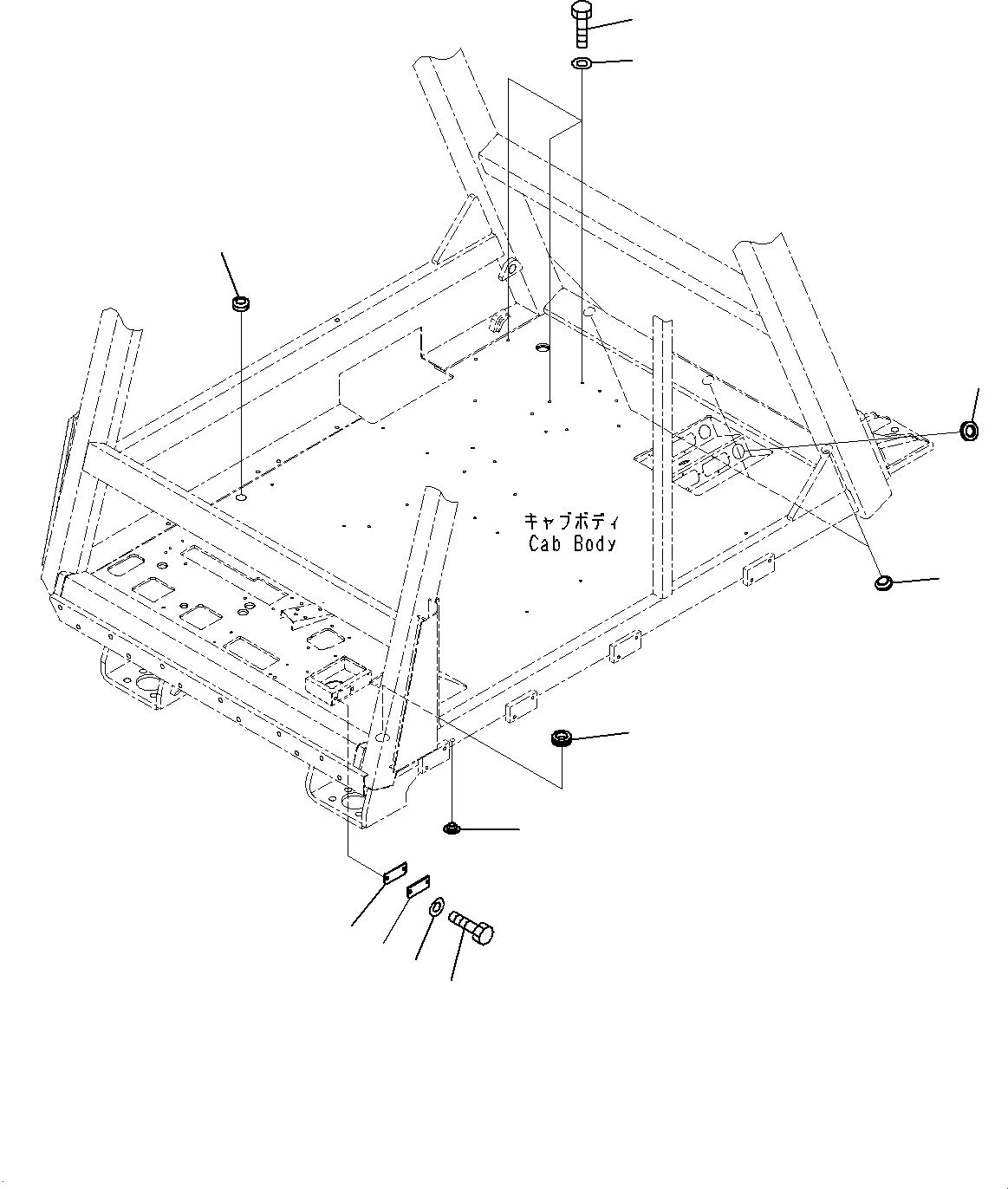 Komatsu parts book diagram for HD325-7R S/N 12001-UP: CAB, RELATED PARTS (1/2)(#12001-)
