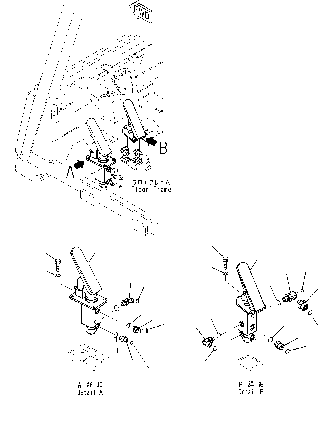 Komatsu parts book diagram for HD325-7R S/N 12001-UP: CAB, RELATED PARTS (2/2)(#12001-)