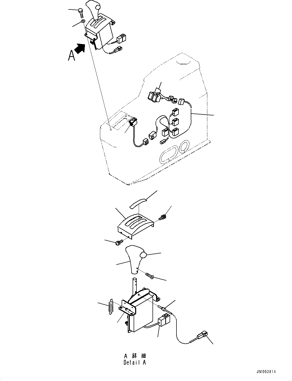 Komatsu parts book diagram for HD325-7R S/N 12001-UP: CAB, CONSOLE BOX (2/2)(#12001-)