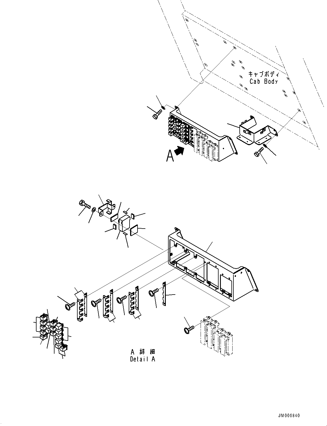 Komatsu parts book diagram for HD325-7R S/N 12001-UP: CAB, RELAY(#12001-)