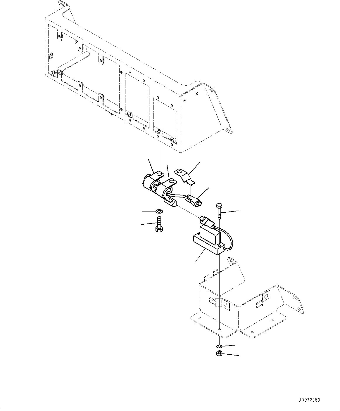 Komatsu parts book diagram for HD325-7R S/N 12001-UP: CAB, ROLL OVER ANGLE SENSOR(#12001-)