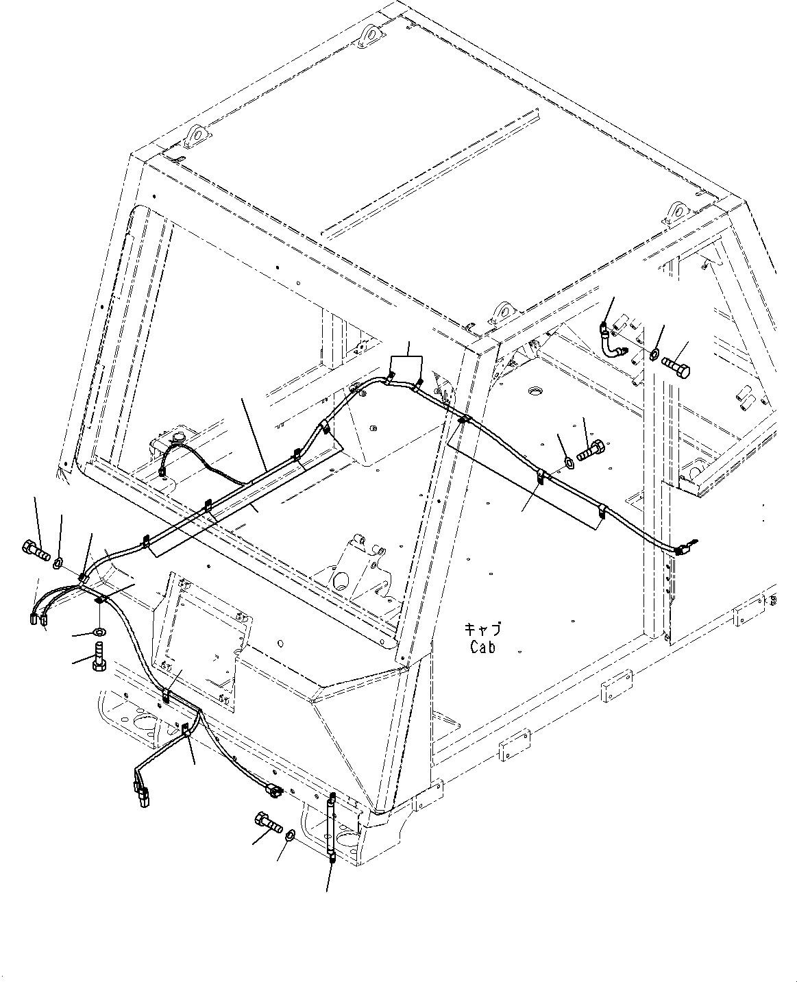 Komatsu parts book diagram for HD325-7R S/N 12001-UP: CAB, WIRING HARNESS(#12001-)