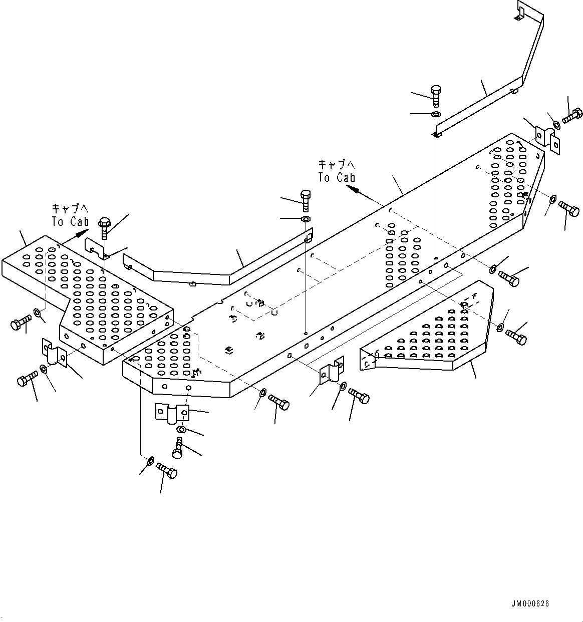 Komatsu parts book diagram for HD325-7R S/N 12001-UP: CAB STEP, STEP(#11095-)