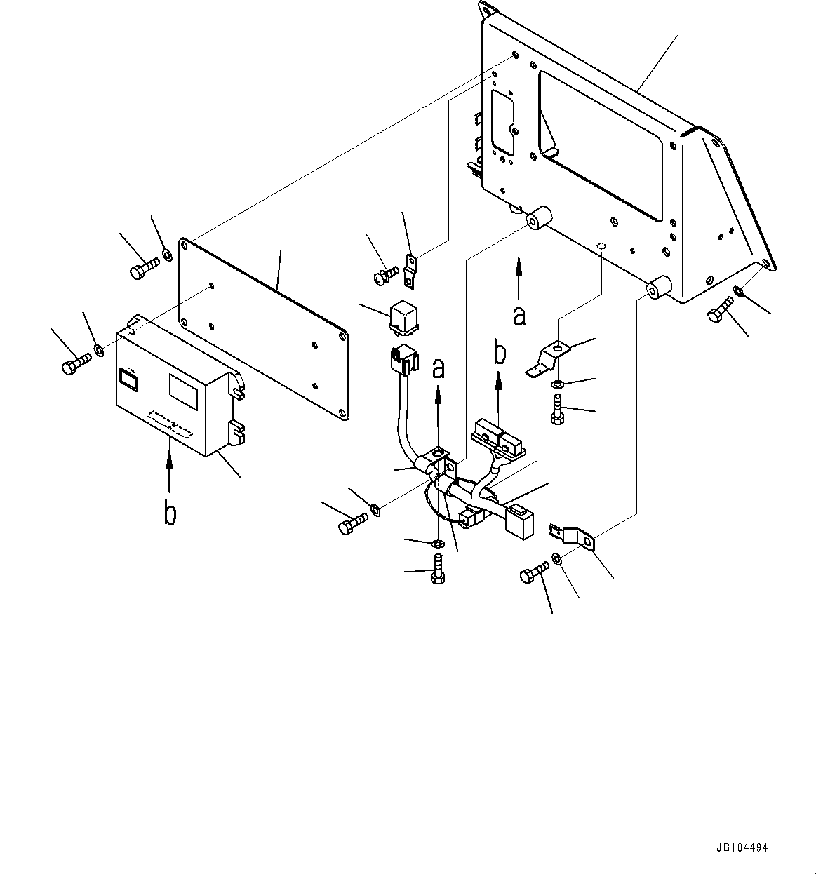 Komatsu parts book diagram for HD325-7R S/N 12001-UP: KOMTRAX CONTROLLER, CONTROLLER (WITH KOMTRAX, 4G)(#12001-)