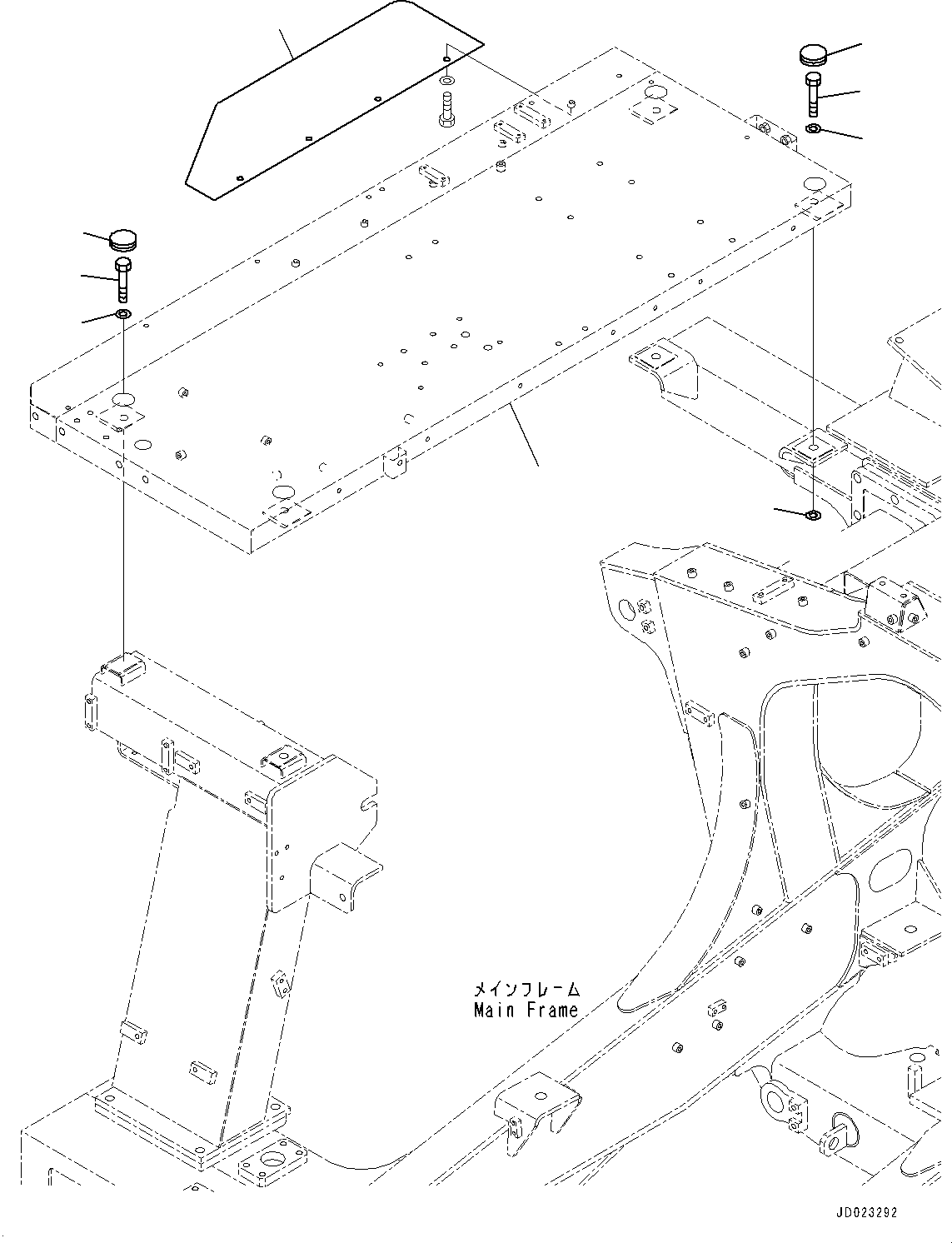 Komatsu parts book diagram for HD325-7R S/N 12001-UP: PLATFORM MOUNTING, (#11034-)