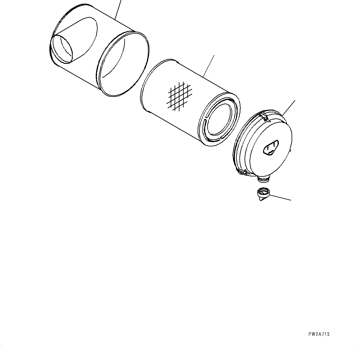 Komatsu parts book diagram for HD325-7R S/N 12001-UP: PLATFORM GROUP, AIR CLEANER ASSEMBLY(#11034-)