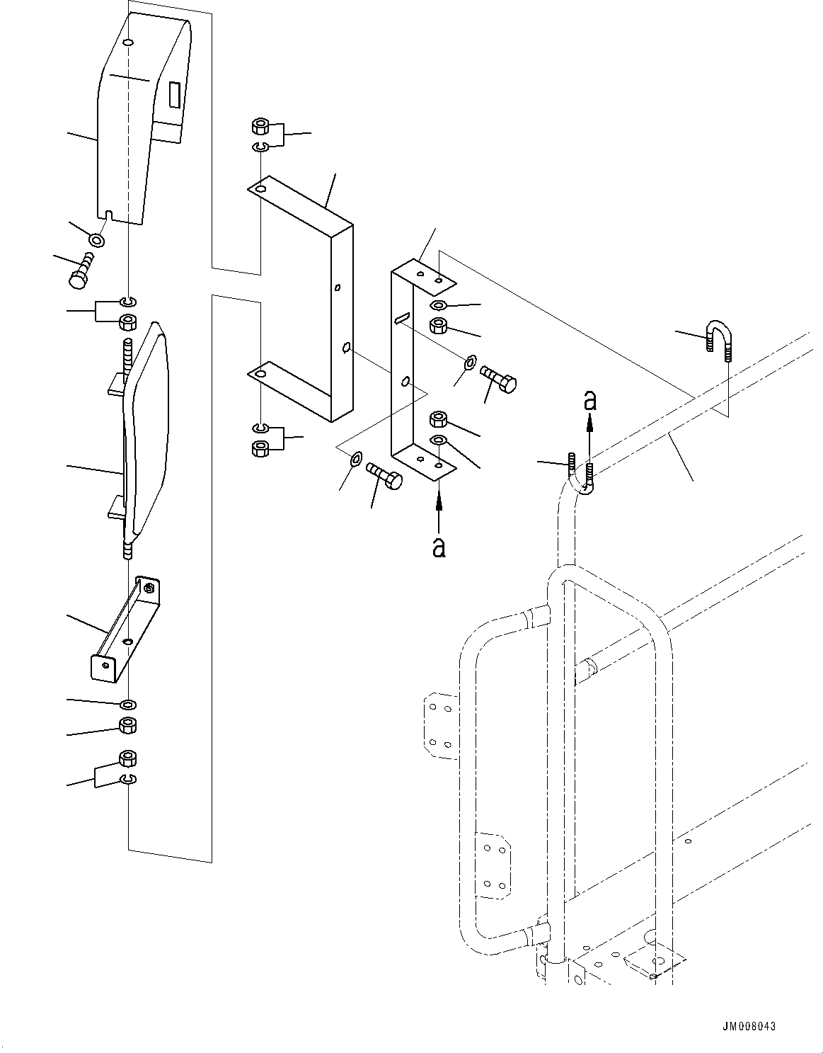 Komatsu parts book diagram for HD325-7R S/N 12001-UP: PLATFORM GROUP, SIDE MIRROR(#11141-)