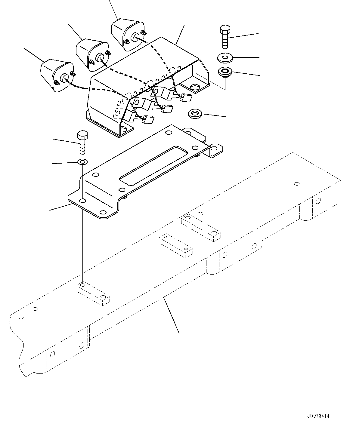 Komatsu parts book diagram for HD325-7R S/N 12001-UP: PLATFORM GROUP, PAYLOAD METER LAMP(#11034-)