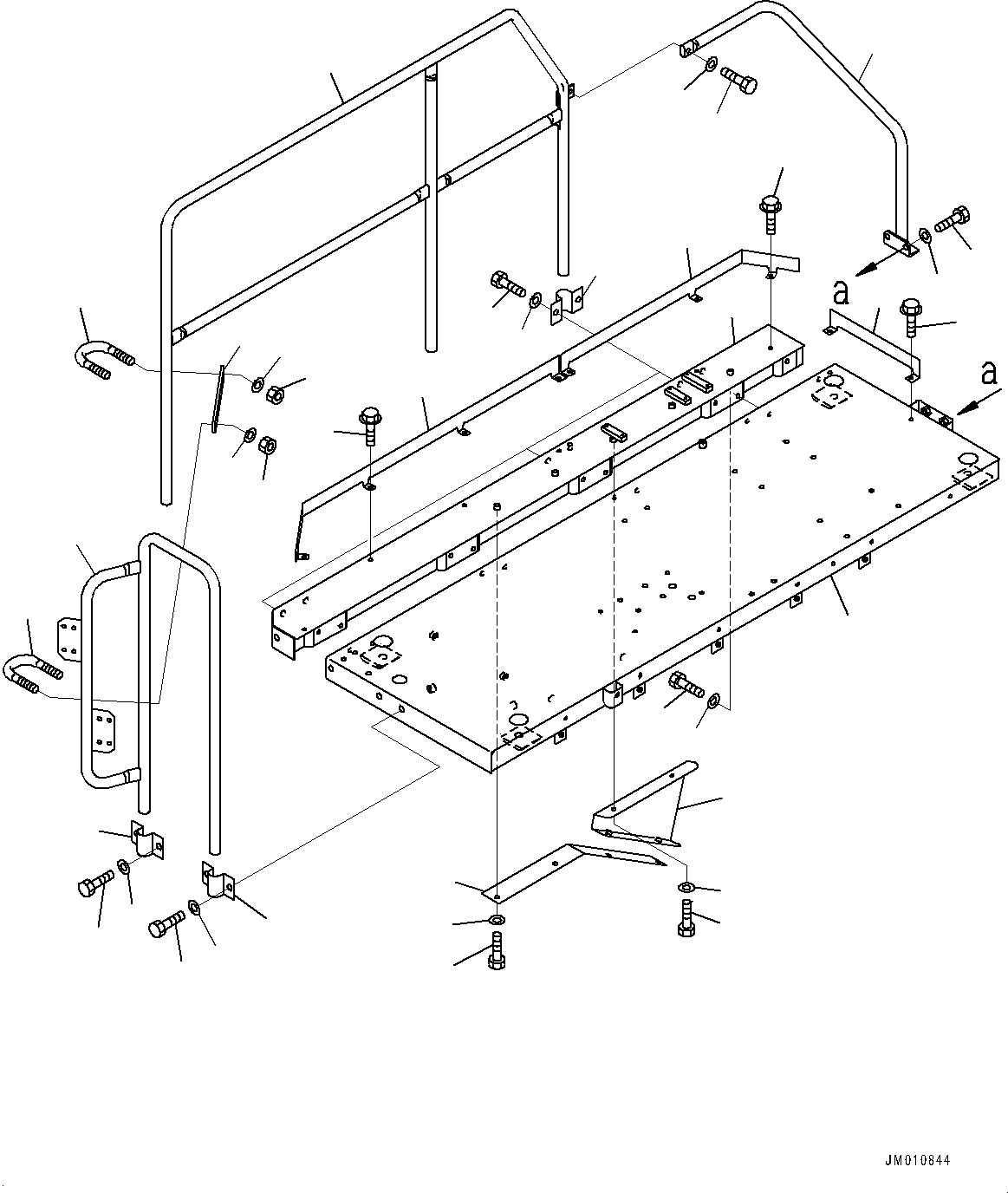 Komatsu parts book diagram for HD325-7R S/N 12001-UP: PLATFORM GROUP, PLATFORM (WITH KOMTRAX, ENGINE SIDE COVER, FOR HOT AND SANDY AREA SPECIFICATION)(#11034-)