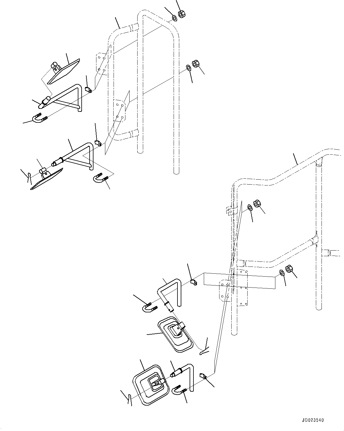 Komatsu parts book diagram for HD325-7R S/N 12001-UP: UNDER VIEW MIRROR, (#11034-)